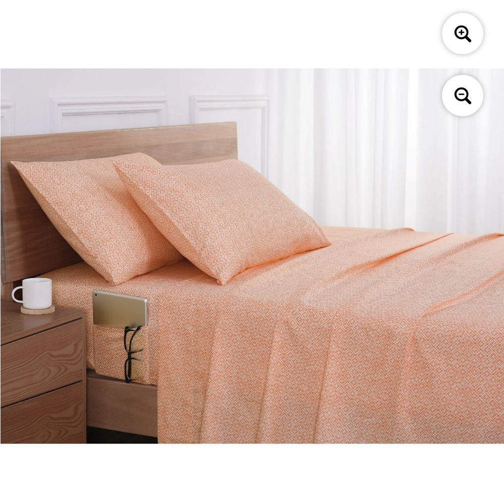 Mainstays Peach Patterned Bedding Set